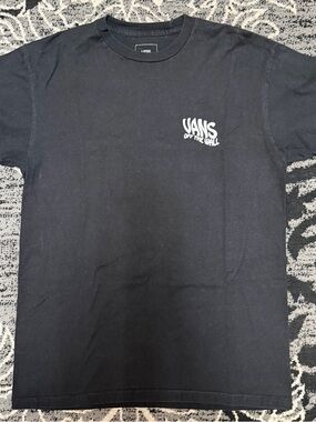 Vans Black Tee with White Off The Wall Chest Logo